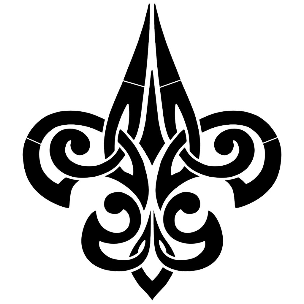 Black Fleur de Lis Mosaic Art