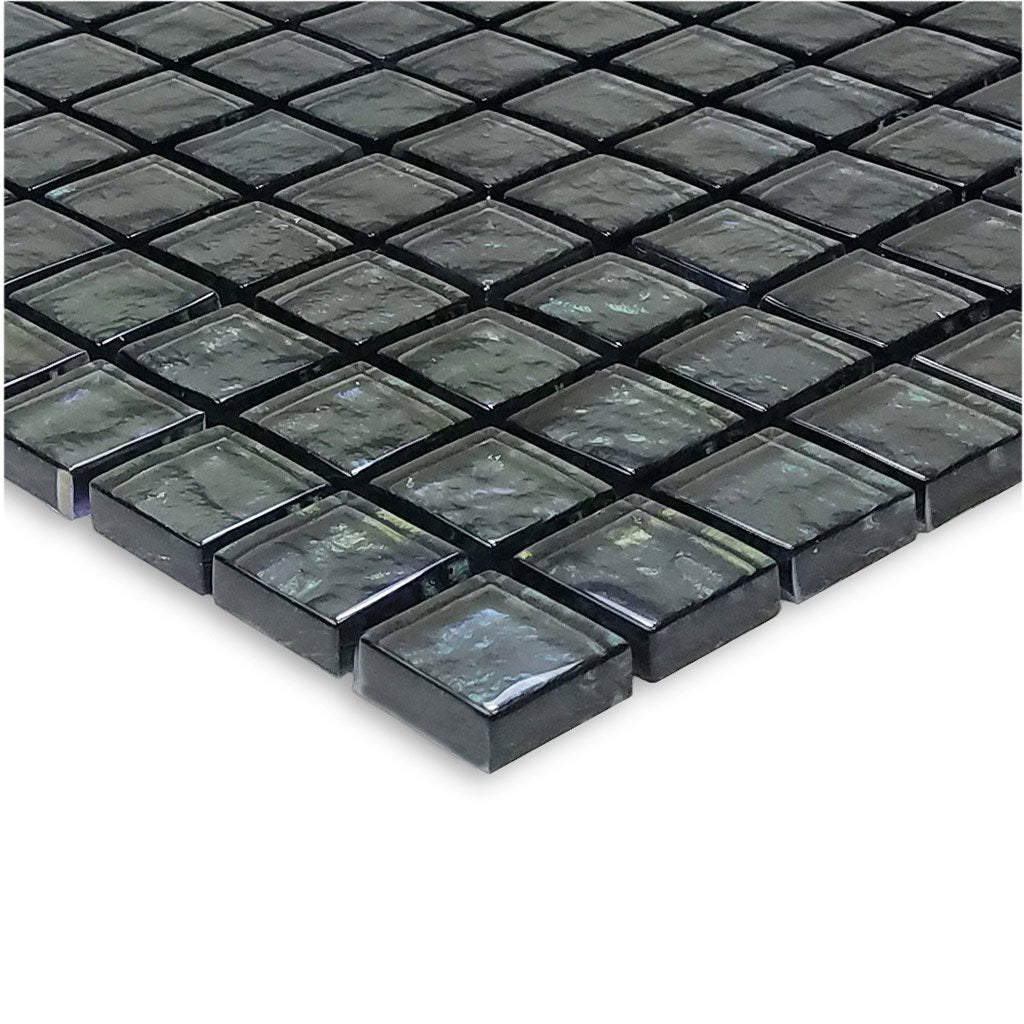 Black, 1 x 1 Glass Mosaic Tile, SS82323K1