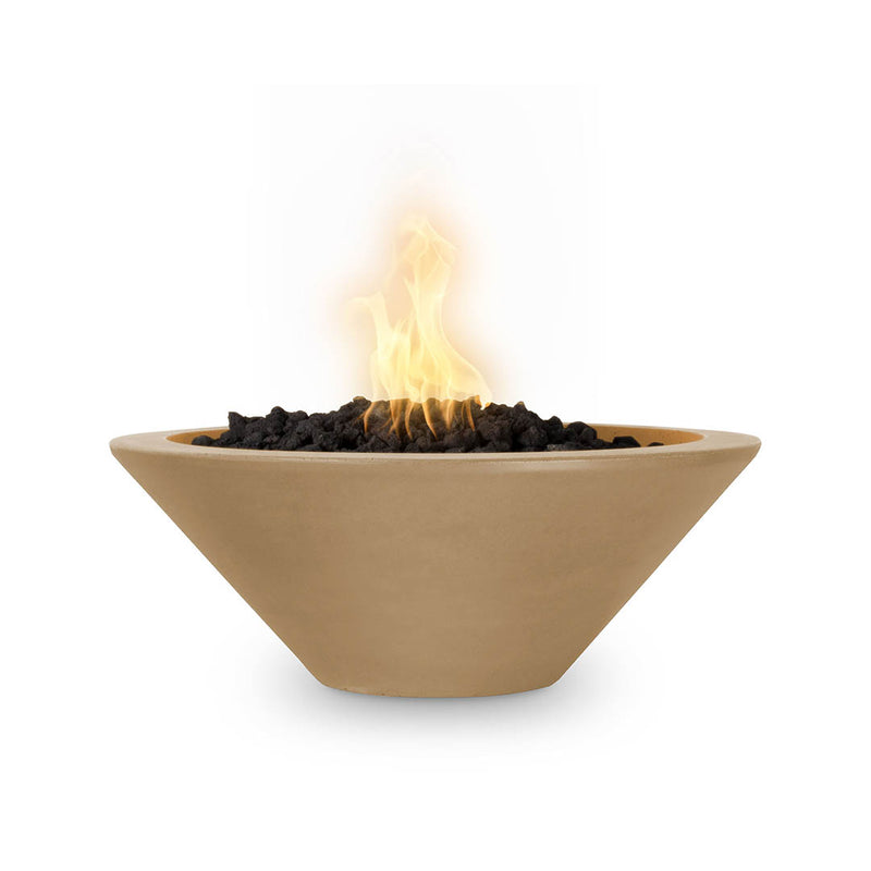 24" Cazo Fire Bowl | GFRC Concrete Fire Feature by TOP - Brown