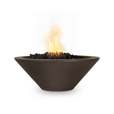 24" Cazo Fire Bowl | GFRC Concrete Fire Feature by TOP - Chocolate