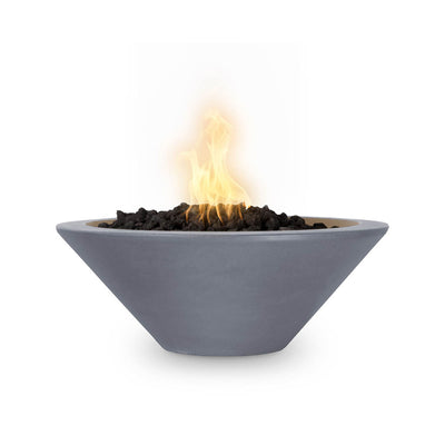 24" Cazo Fire Bowl | GFRC Concrete Fire Feature by TOP - Gray