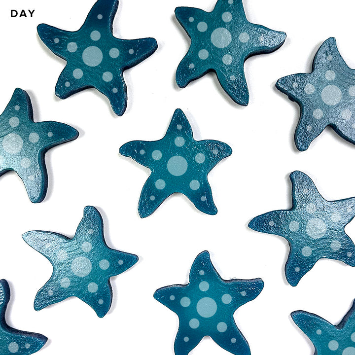 3" Dotted Mini Starfish Pool Mosaic | Glow in the Dark Pool Tile