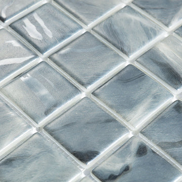 Oasis Grey, 1.5" x 1.5" Glass Tile | Pool, Spa, & Kitchen Tile