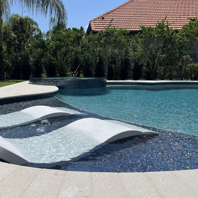 Black 1" x 1" Glass Mosaic Tile for Pools | AquaBlu Mosaics