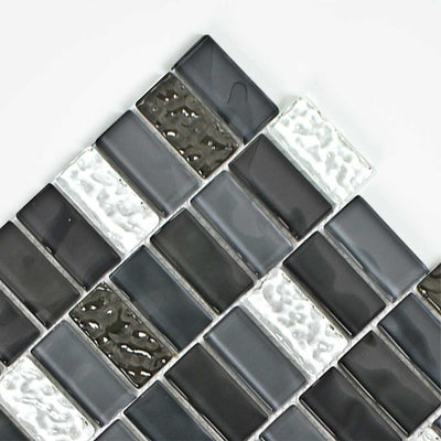 Black Sand, 1" x 2" Glass Tile | Glass Pool Tile by Aquatica