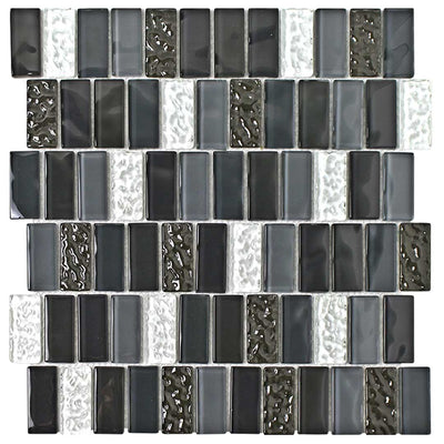 Black Sand, 1" x 2" Glass Tile | Glass Pool Tile by Aquatica