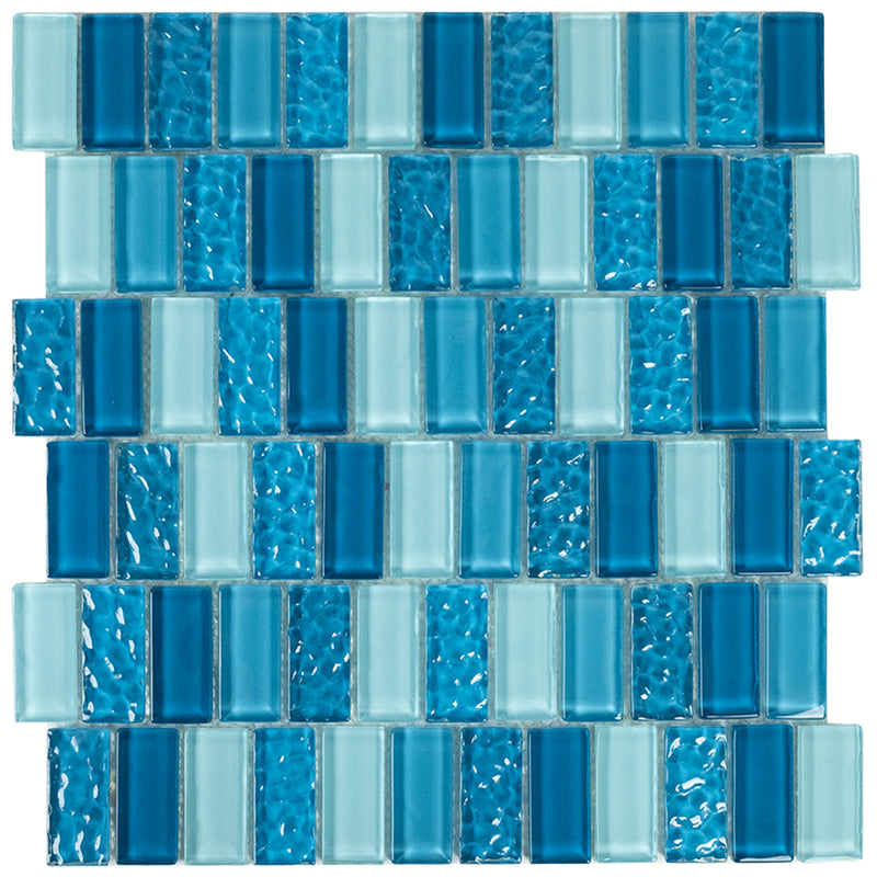 St. Lucia, 1" x 2" Glass Tile | Glass Pool Tile by Aquatica