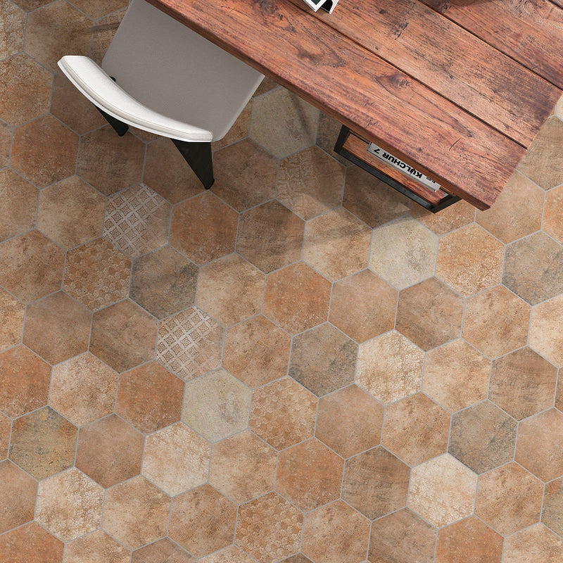 Abadia Deco Mix, Hexagon Porcelain Tile | Floor & Wall Tile by Tesoro