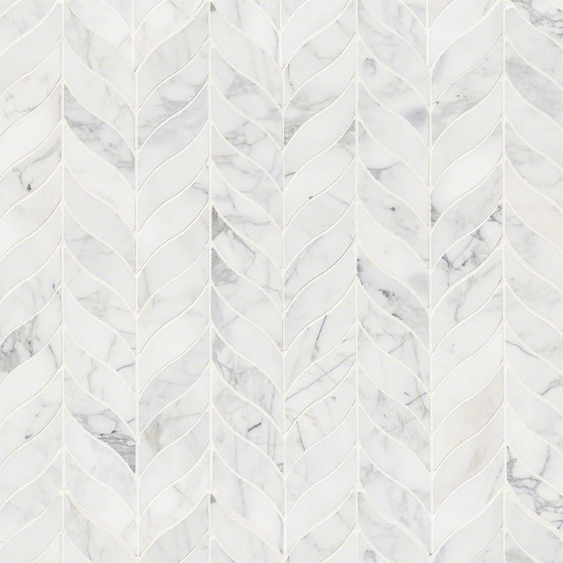 Calacatta Cressa Leaf Pattern | Natural Stone Backsplash Tile