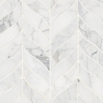 Calacatta Cressa Leaf Pattern | Natural Stone Backsplash Tile