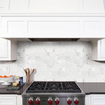 Calacatta Cressa White Subway, 3" x 6" | Subway Tile for Interiors