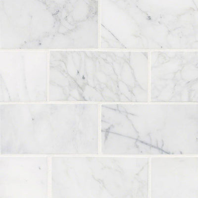 Calacatta Cressa White Subway, 3" x 6" | Subway Tile for Interiors