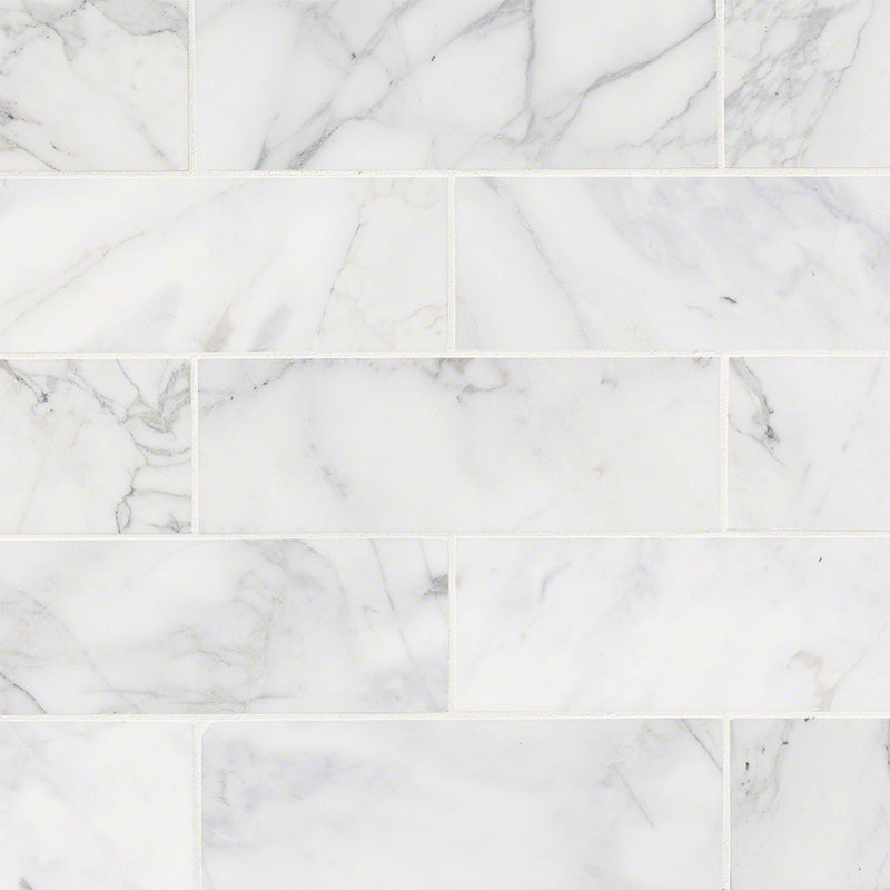 Calacatta Cressa White Subway, 4" x 12" | Subway Tile for Interiors