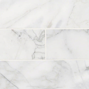 Calacatta Cressa White Subway, 4" x 12" | Subway Tile for Interiors