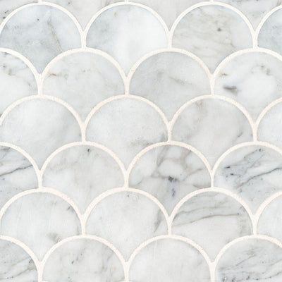 Calacatta Cressa Blanco Scallop | Natural Stone Backsplash Tile