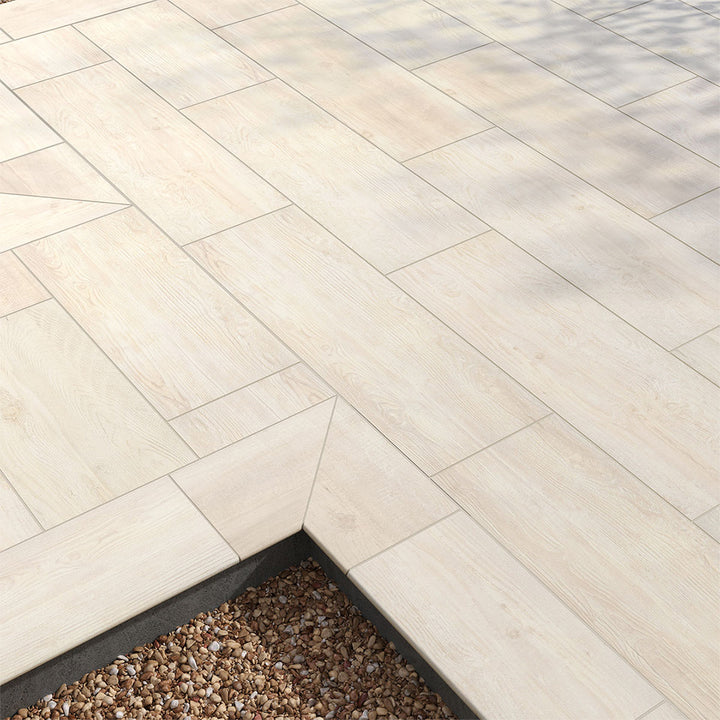 Caldera Blanca, 16" x 47" | 2CM Outdoor Porcelain Paver by MSI