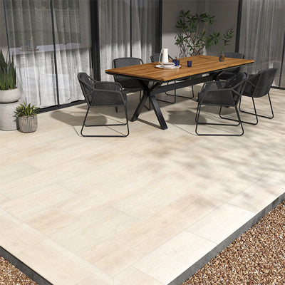 Caldera Blanca, 16" x 47" | 2CM Outdoor Porcelain Paver by MSI