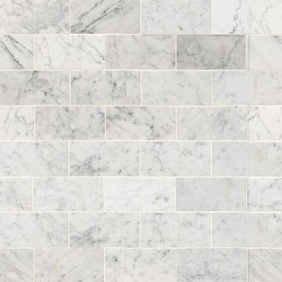 Carrara White Marble, 3" x 6" | Stone Tile for Kitchen and Bath