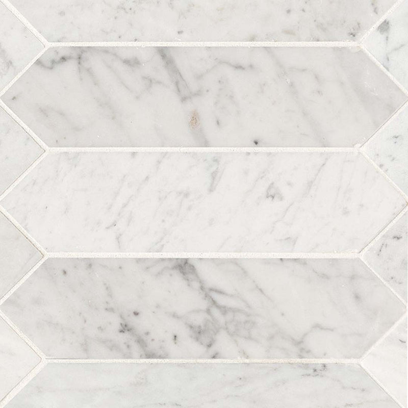 Carrara White Marble, 3" x 12" Picket | Stone Tile for Kitchen and Bath