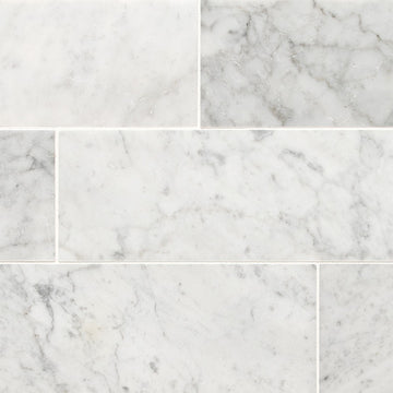 Carrara White Marble, 4" x 12" | Stone Tile for Kitchen and Bath