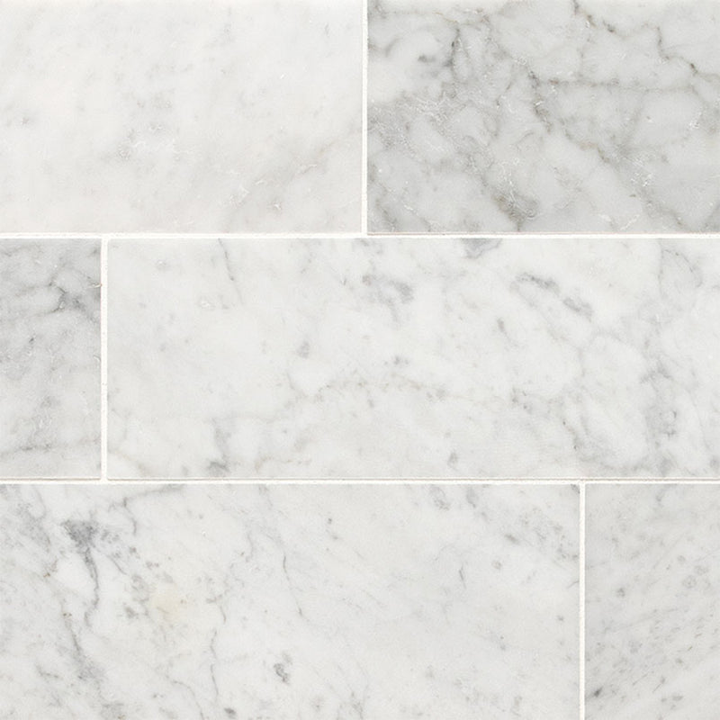 Carrara White Marble, 4" x 12" | Stone Tile for Kitchen and Bath