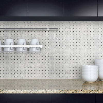 Carrara White Basketweave Pattern | Stone Tile for Kitchen and Bath