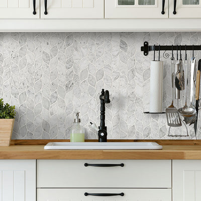 Carrara White Blanco Pattern | Stone Tile for Kitchen and Bath