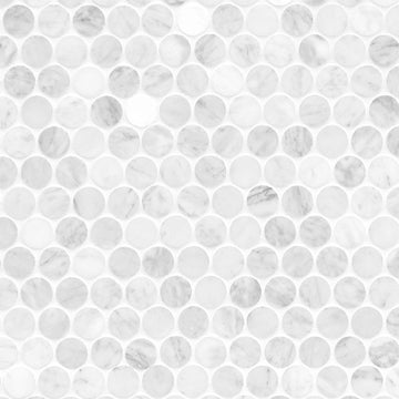 Carrara White Penny Round Mosaic | Stone Tile for Kitchen and Bath