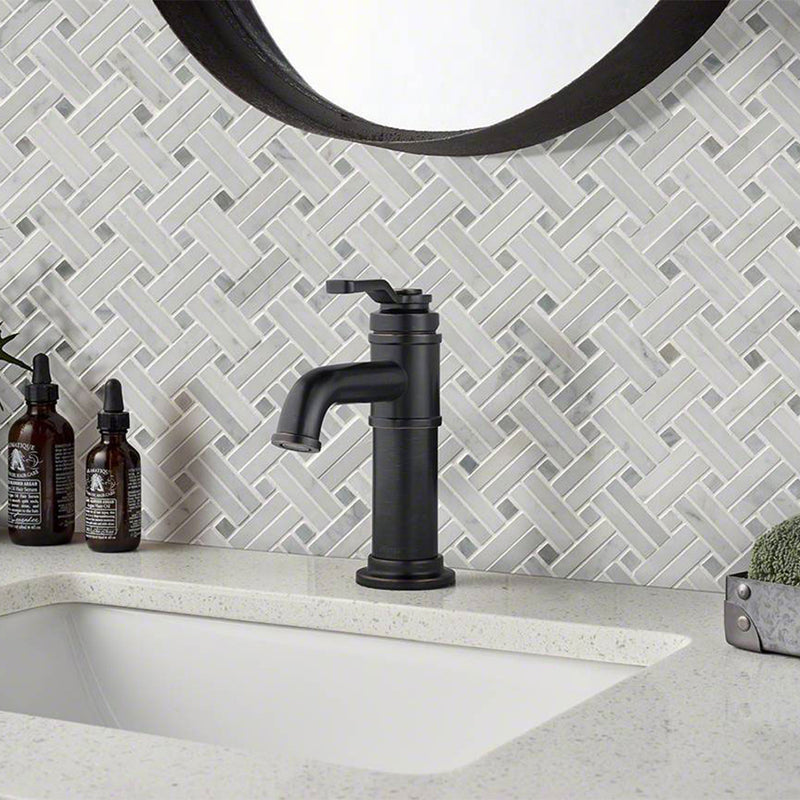 Carrara White & Gray Basketweave | Stone Tile for Kitchen and Bath