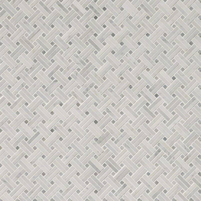 Carrara White & Gray Basketweave | Stone Tile for Kitchen and Bath