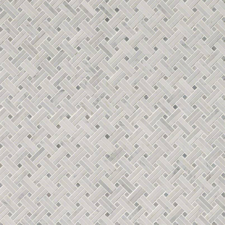 Carrara White & Gray Basketweave | Stone Tile for Kitchen and Bath