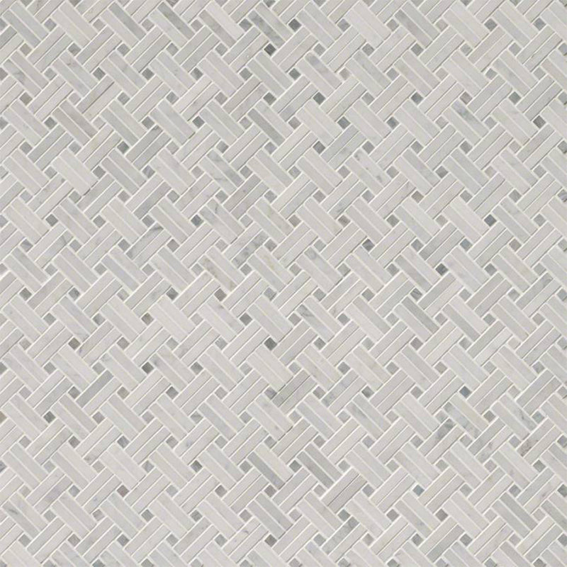 Carrara White & Gray Basketweave | Stone Tile for Kitchen and Bath