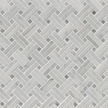 Carrara White & Gray Basketweave | Stone Tile for Kitchen and Bath