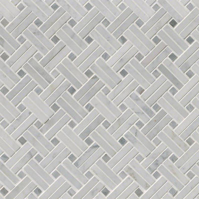 Carrara White & Gray Basketweave | Stone Tile for Kitchen and Bath