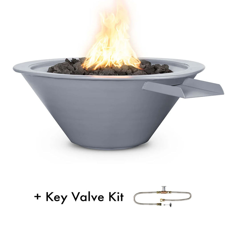 Cazo 24" Metal Fire and Water Bowl Feature with key valve kit | The Outdoor Plus - Gray