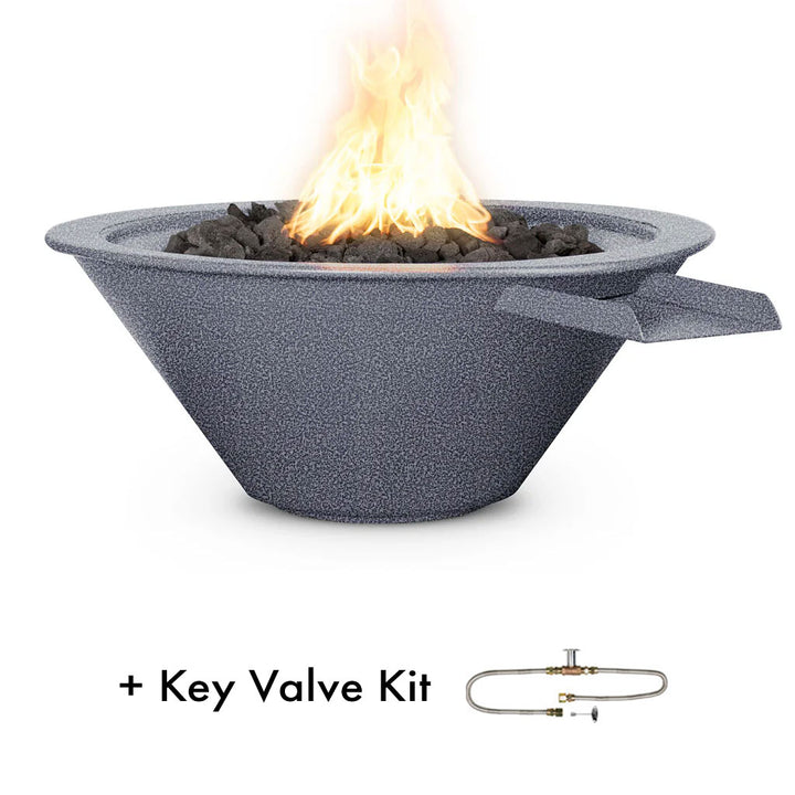 Cazo 24" Metal Fire and Water Bowl Feature with key valve kit | The Outdoor Plus - Silver Vein