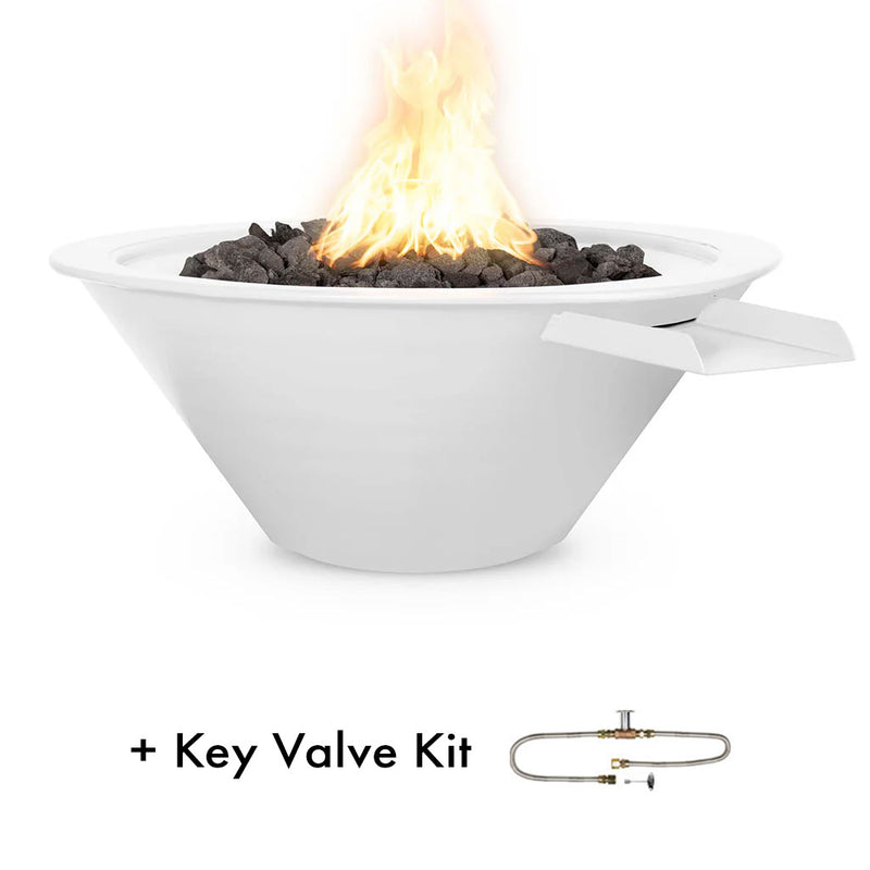 Cazo 24" Metal Fire and Water Bowl Feature with key valve kit | The Outdoor Plus - White