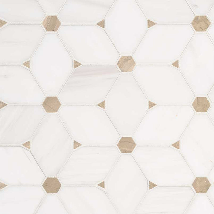 Bianco Dolomite Cecily Pattern | Stone Tile for Kitchen and Bath