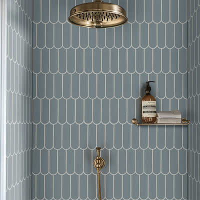 Cielo Azul Scallop Porcelain Tile | Bathroom & Kitchen Tile