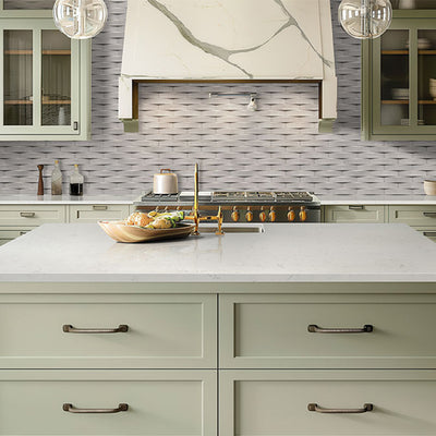 Convex Ash, 2" x 10" Ceramic Tile | 3D Backsplash & Bathroom Tile