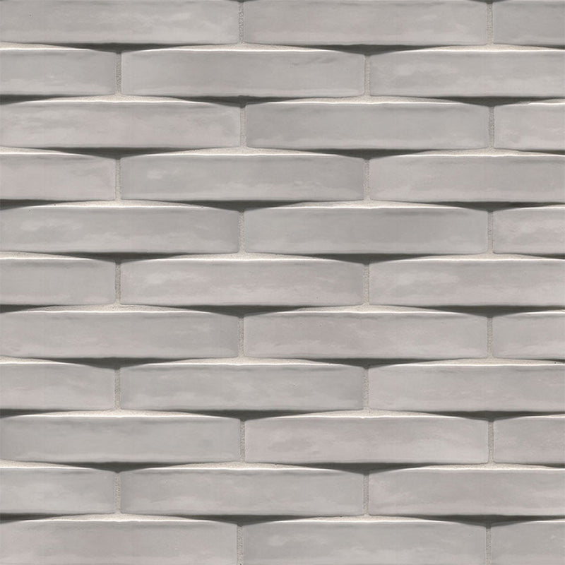 Convex Ash, 2" x 10" Ceramic Tile | 3D Backsplash & Bathroom Tile