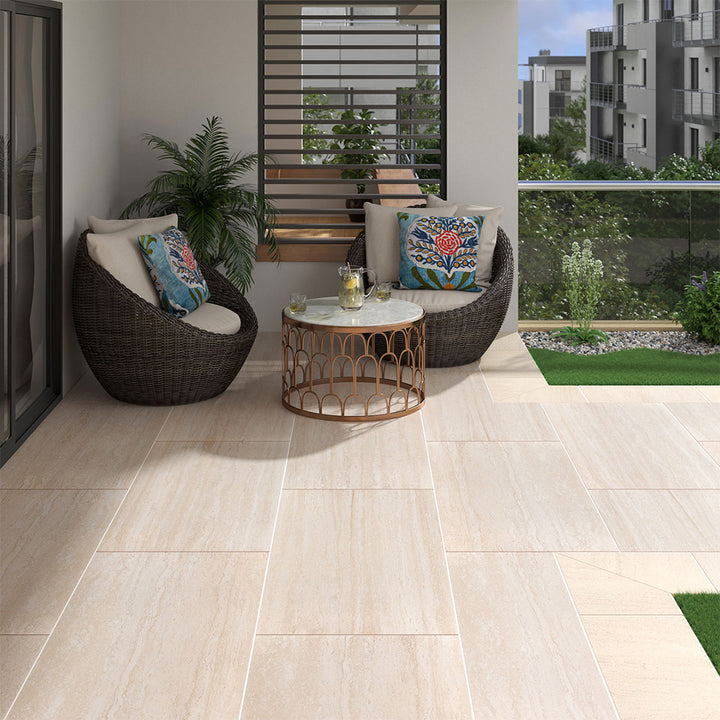 Cordova Avorio, 24" x 48" | 2CM Outdoor Porcelain Paver by MSI