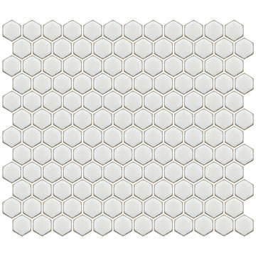 Hex Crystal White, Hexagon Porcelain Tile | Fujiwa Pool Tile
