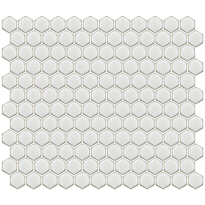 Hex Crystal White, Hexagon Porcelain Tile | Fujiwa Pool Tile