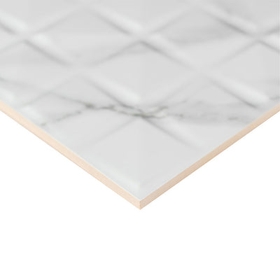 Dymo Statuary Chex White, 12" x 24" Ceramic Tile | Backsplash Tile