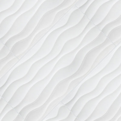 Dymo Wavy White, 12" x 24" Ceramic Tile | Kitchen Backsplash Tile