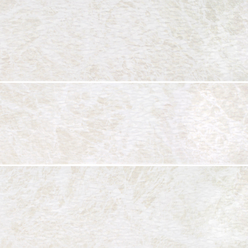 Ice White Glossy, 6" x 24" Porcelain Tile | Pool Waterline Tile