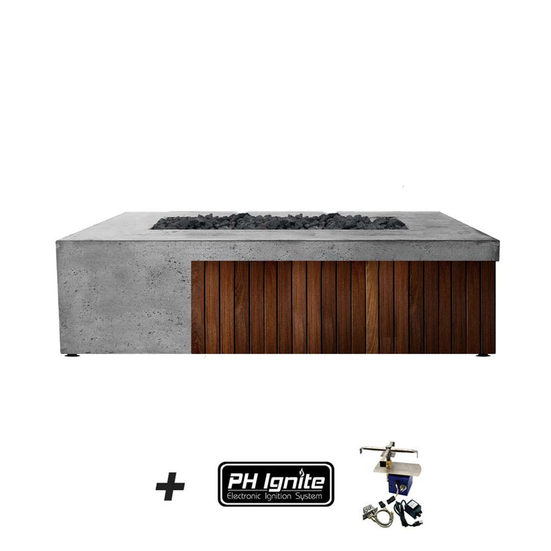 Fairmont Fire Table, Pewter with PH-INITE | Outdoor Gas Fire Pit by Prism Hardscapes