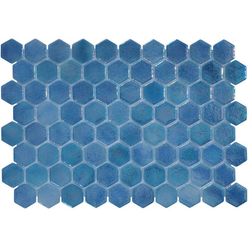 Coastline, Hexagon Mosaic Glass Tile | Pool, Spa, and Kitchen Tile