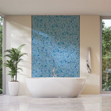 Coastline, Mixed Pebble Glass Tile | Pool, Spa, and Kitchen Tile